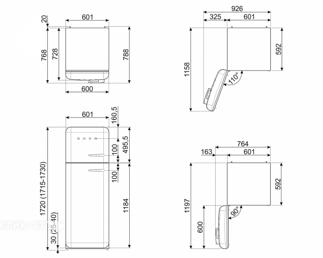 Холодильник SMEG FAB30RRD5