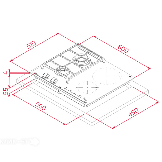 Варочная поверхность TEKA HYBRID JZC 64322 ABN BK (112570132)
