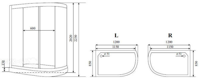 Душевая кабина Timo Standart T-1102P R