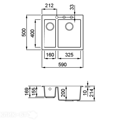 Кухонная мойка ELLECI Quadra 150 Light Grey K97