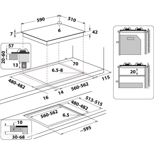 Варочная поверхность INDESIT ING 61T/WH