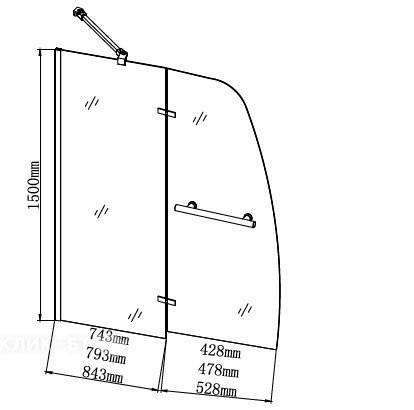 Шторка для ванны GROSSMAN GR-102/1