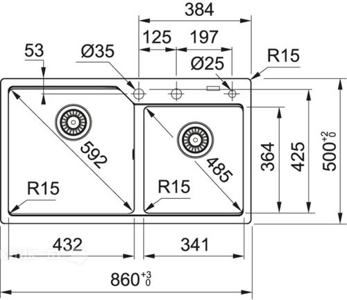 Кухонная мойка FRANKE UBG 620-86 сахара (114.0582.287)