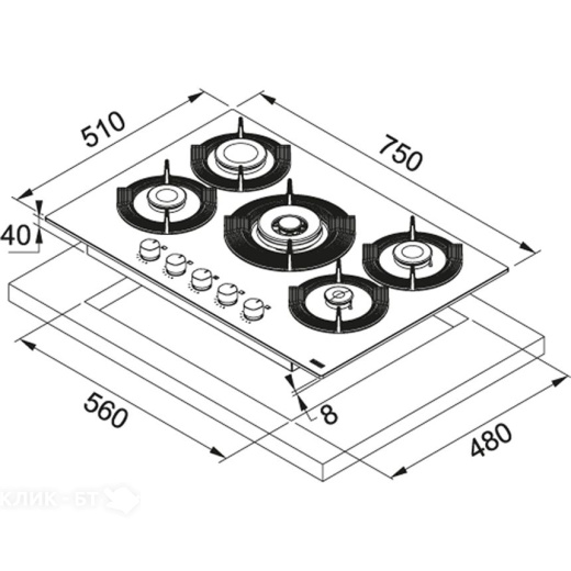 Варочная поверхность FRANKE FHMF 755 4G DC C WH  (106.0541.753 )