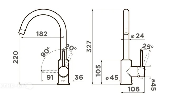 Смеситель OMOIKIRI Shinagawa-P-WH (4974108)