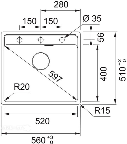Кухонная мойка FRANKE MRG 610-52 оникс (114.0661.643)