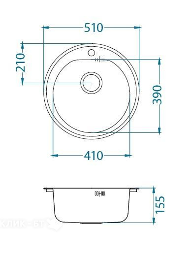 Кухонная мойка ALVEUS Form 30 NAT-90 FI 1116756 (в комплекте с сифоном 1102384)