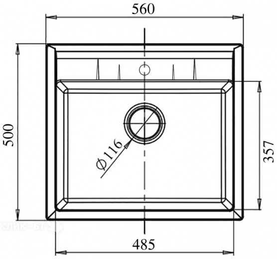Кухонная мойка GRANFEST Quadro GF-Q561 белый