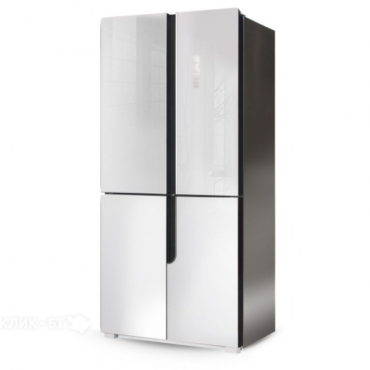 Холодильник Ginzzu NFK-500 белое стекло