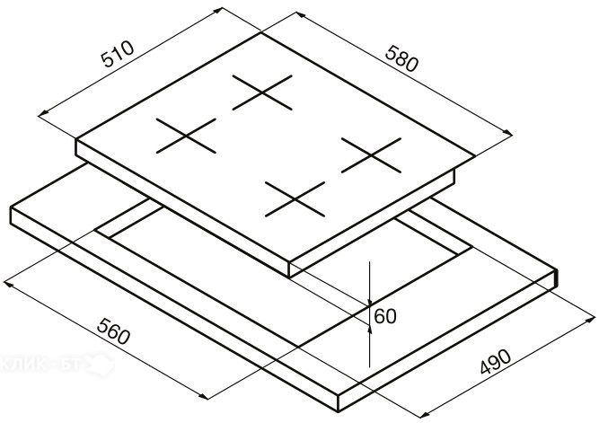 Варочная поверхность KORTING HK 62001 B