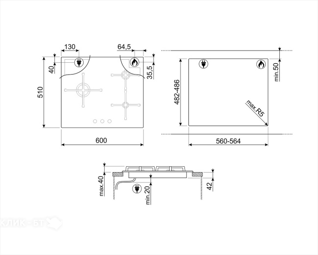 Варочная панель SMEG PV163B3