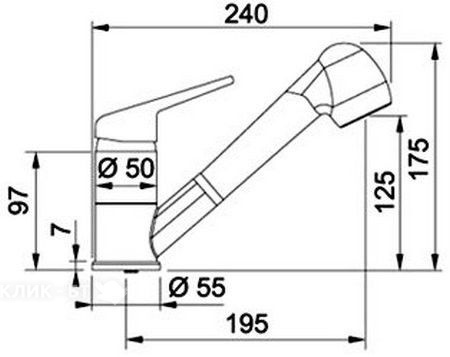 Смеситель FRANKE 115.0470.674 FRANKE NOVARA PLUS,графит,с выдвижным шлангом