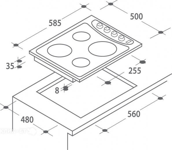 Варочная поверхность CANDY PLE 64 N