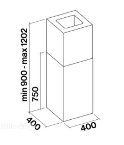 Вытяжка Falmec MIRA TOP ISOLA 400 мм из нержавеющей стали FaSteel