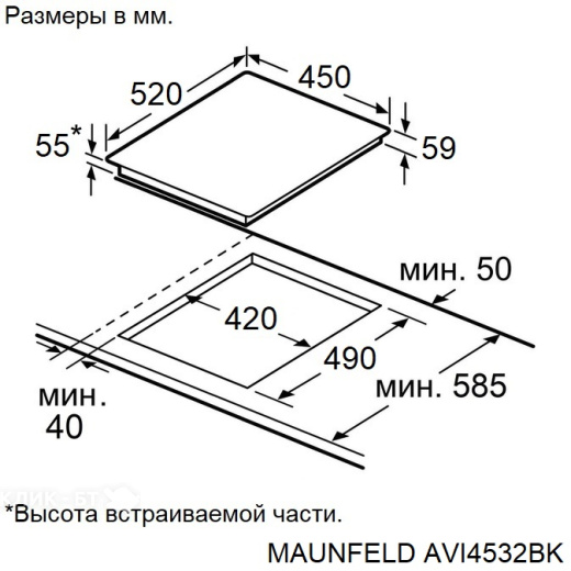 Варочная поверхность MAUNFELD AVI4532BK