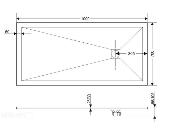 Экран для поддона GROSSMAN GR-S270100Q Strong