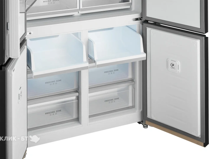 Холодильник WEISSGAUFF WCD 510 Built-in Inverter NoFrost Сhampagne Glass