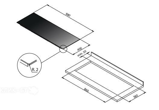 Варочная поверхность FALMEC PIANO INDUZIONE 88x40 Panoramic P01F8840.00#ZZZN400F