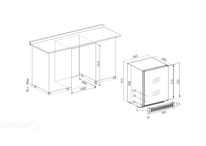 Винный шкаф TEMPTECH OX60DRB-24