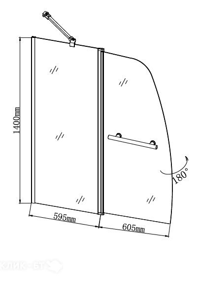 Шторка для ванны GROSSMAN GR-100/2