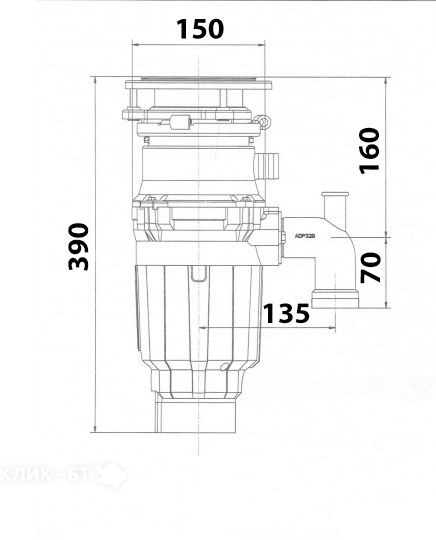 Измельчитель пищевых отходов KUPPERSBERG BC 910 AS-Slim Line/K