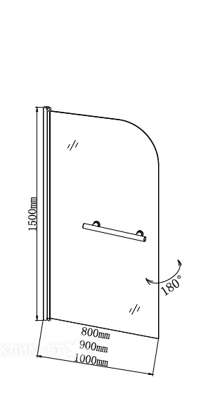 Шторка для ванны GROSSMAN GR-104/1