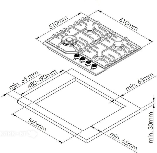 Варочная поверхность ZORG BLC FDW gray