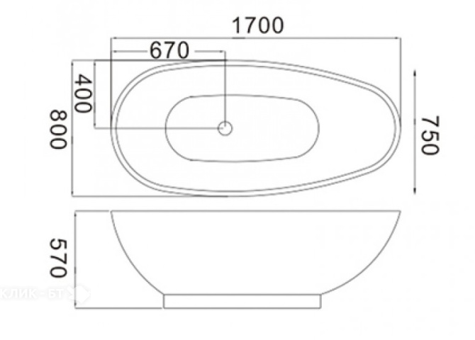 Ванна FRANK F180 морское свечение