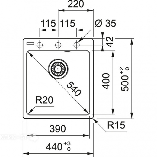 Кухонная мойка FRANKE MRG 610-39 черный матовый (114.0696.191)