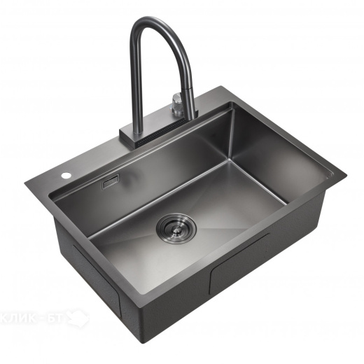 Кухонная мойка MILACIO Denia 68 Steel MC.77419 вороненая сталь
