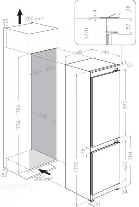 Холодильник KITCHENAID KC18 T632 SP