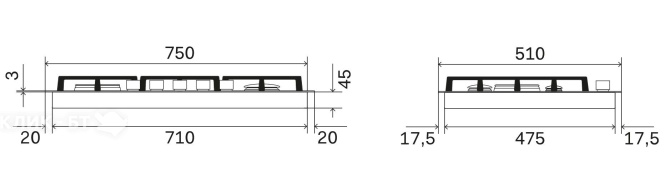Варочная поверхность ILVE HCL75SCK/SS