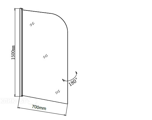 Шторка для ванны GROSSMAN GR-100/1
