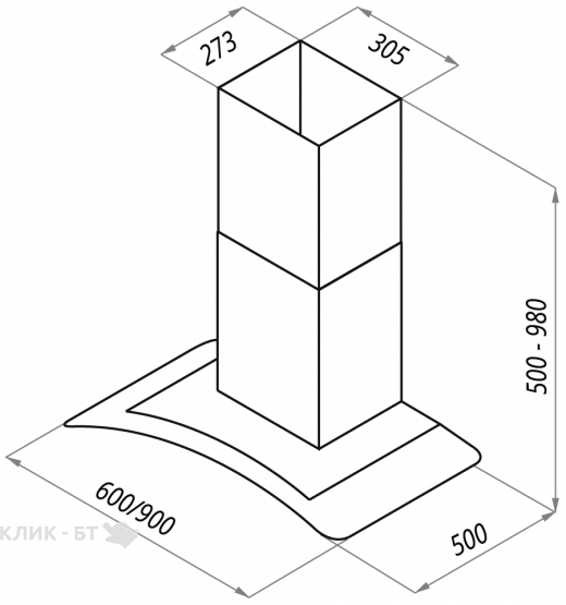 Вытяжка MAUNFELD ancona 90 inox glass