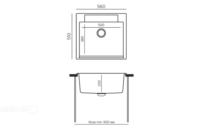 Кухонная мойка POLYGRAN Argo-560 песочный