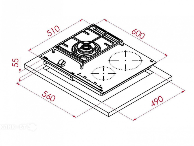 Варочная поверхность TEKA HYBRID JZC 63312 ABN BK (112570149)