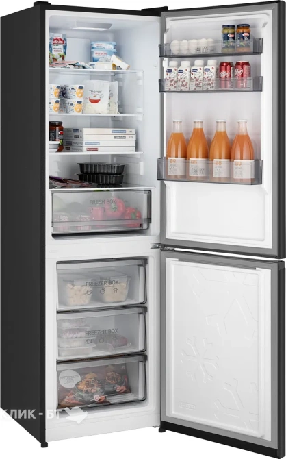 Холодильник WEISSGAUFF WRK 185 Total NoFrost Inverter Black Inox
