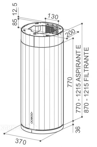 Вытяжка FABER 110.0456.261 FABER CORINTHIA ISOLA EV8P 
X/OM A37