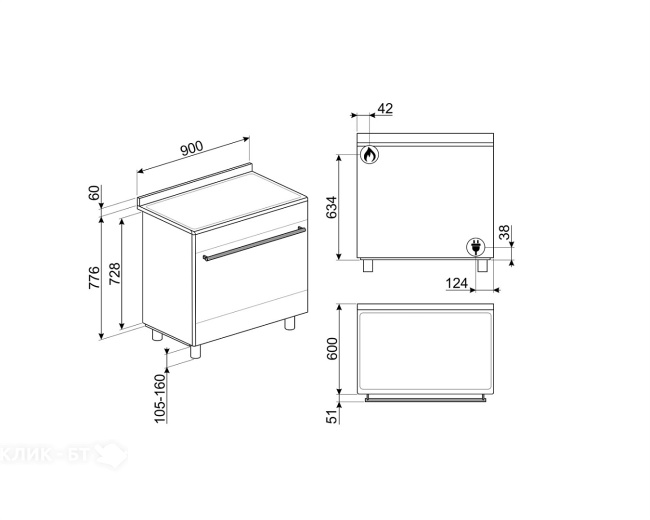 Кухонная плита SMEG SUK91MFX9
