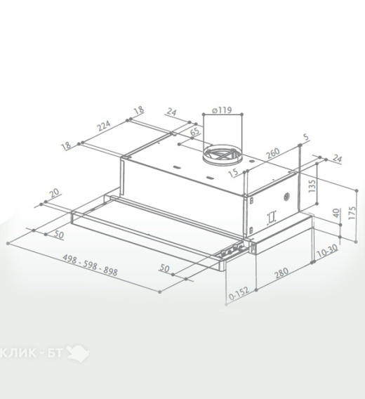 Вытяжка FABER 110.0260.728 FLEXA M6/40 AM/INOX A60, м/кассета