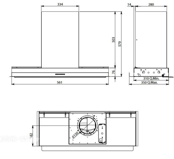 Вытяжка FALMEC VIRGOLA NRS 60 (CVJN60.E16P2#ZZZ3490F)