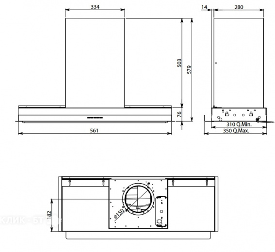 Вытяжка FALMEC VIRGOLA NRS 60 (CVJN60.E16P2#ZZZ3490F)