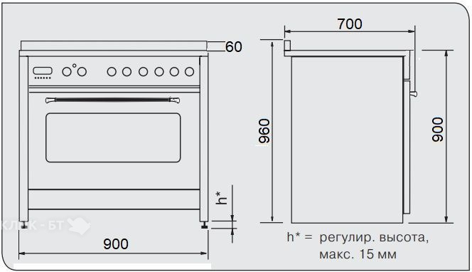 Кухонная плита M&G ZBM 6699 ANT
