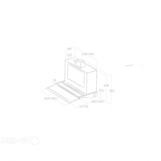 Вытяжка ELICA GLIDE IX/A/90 (52614598C)
