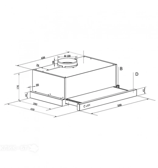 Вытяжка LEX HIDE 500 WHITE