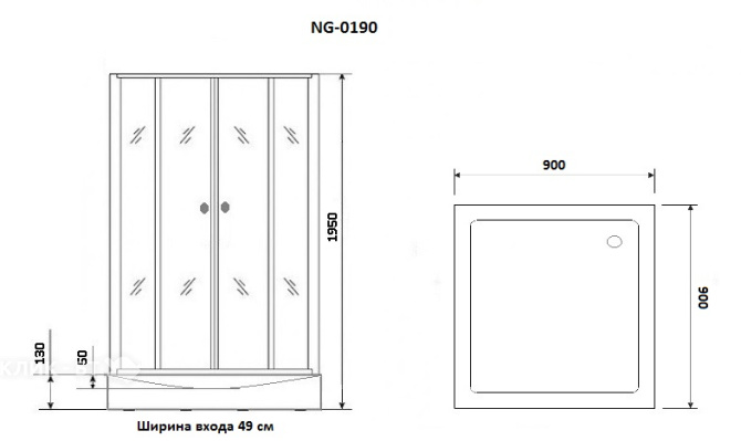 Душевой уголок NIAGARA NG-0190-14