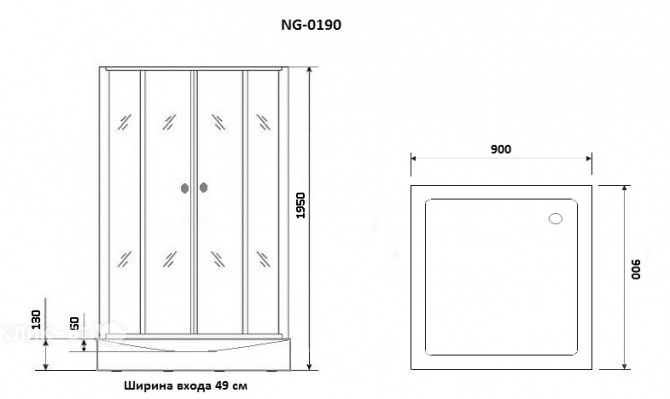 Душевой уголок NIAGARA NG-0190-14