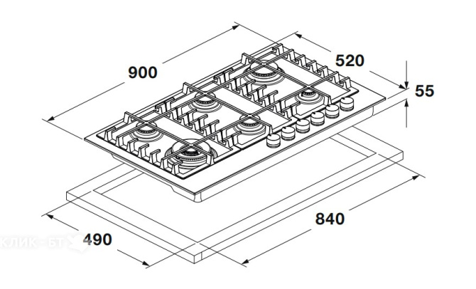 Варочная поверхность FULGOR Milano FUH 906 G DWK MBK