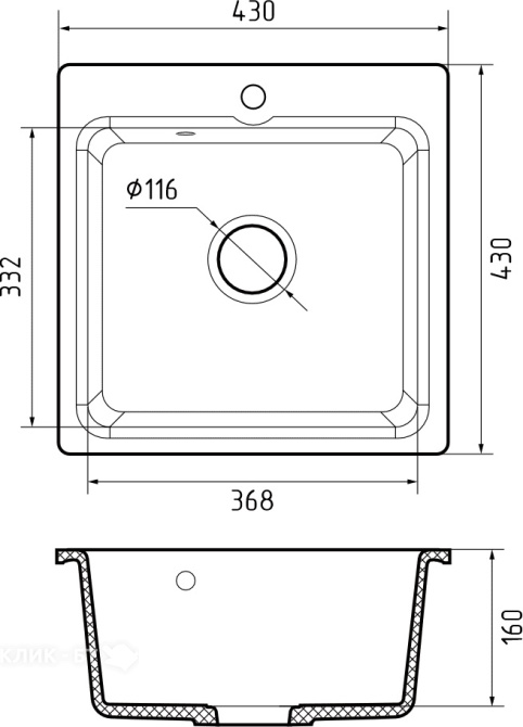 Кухонная мойка GRANFEST SMART GF-SM430 бежевый