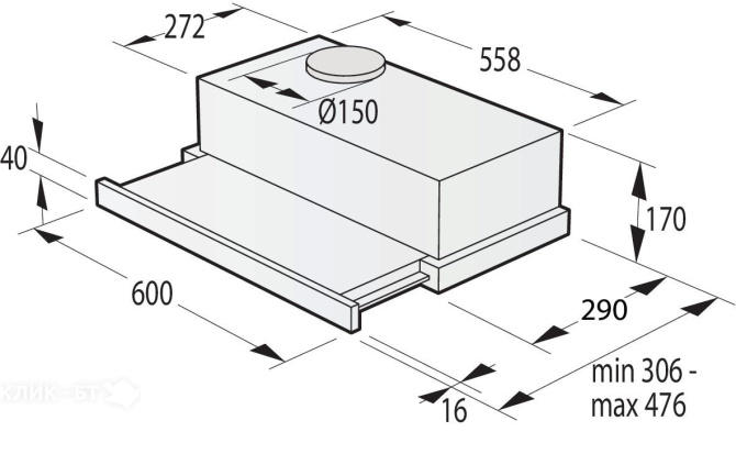 Вытяжка GORENJE TH64E3SGB